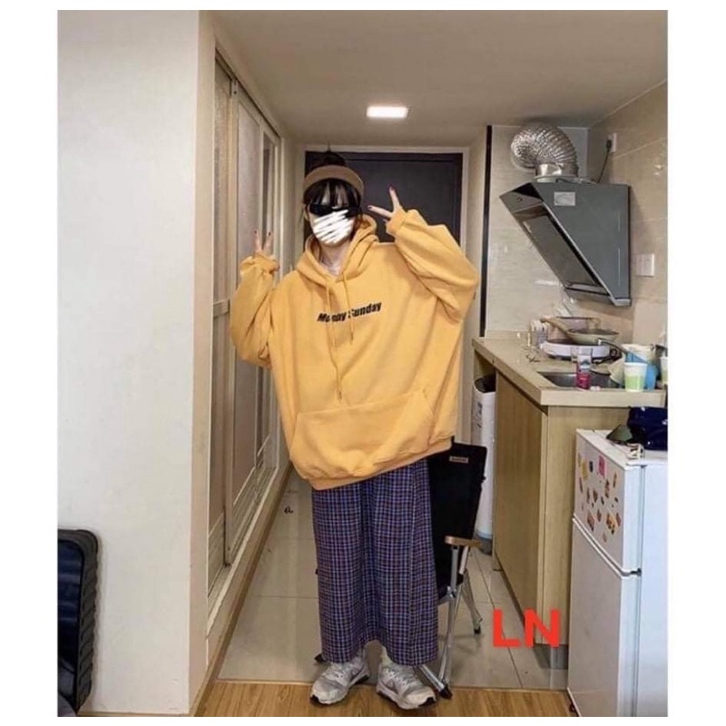 Áo hoodie chữ sunday ngang ngực LN11