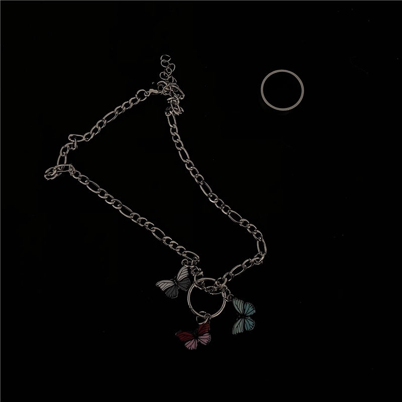 Vòng Cổ Gắn Mặt Hình Bướm Cá Tính Độc Đáo Phong Cách Hip-Hop