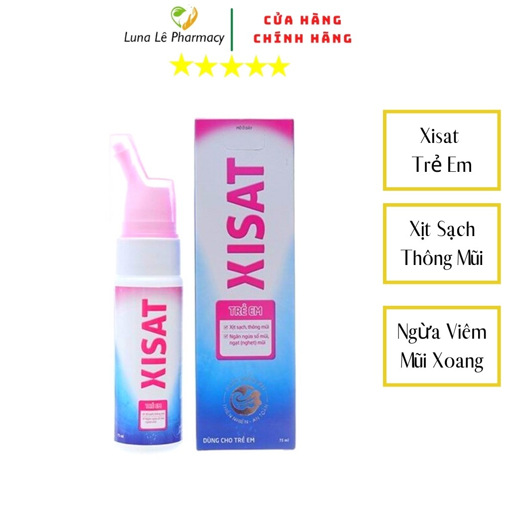 Nước Biển Sâu Xịt Mũi Xisat, Làm Sạch Mũi Thông Mũi, Hỗ trợ viêm Xoang, chai 75ml