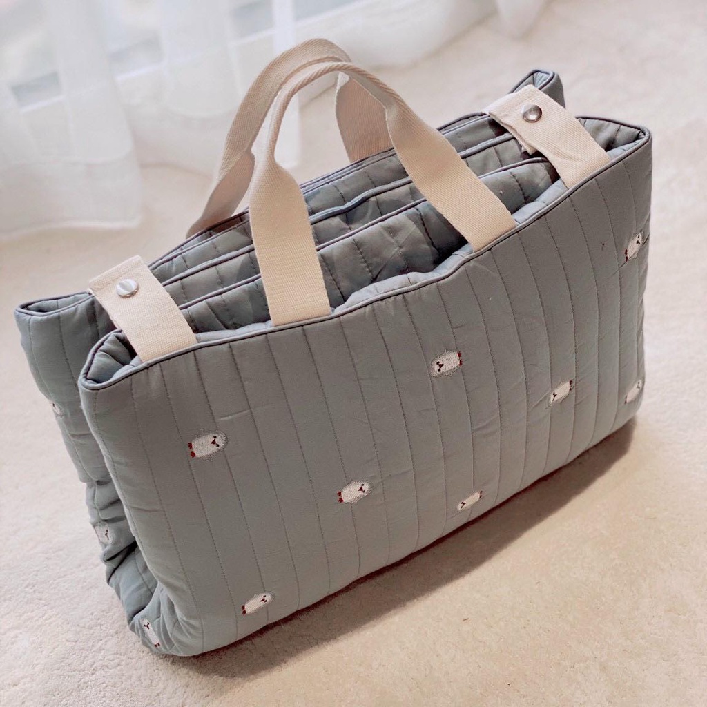Đệm Ngủ Gấp Gọn Thêu Tay Ome  3in1 Đa Chức Năng Tiện Lợi  Size 65x125cm