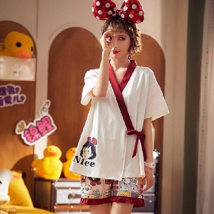 Bộ mặc nhà cao cấp Yukata 100% Cotton hàng Quảng Châu