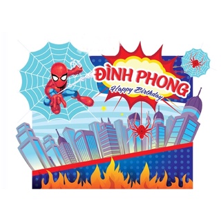 Phông sinh nhật cho bé trai - Backdrop mẫu siêu nhân, người nhện thiết kế theo yêu cầu