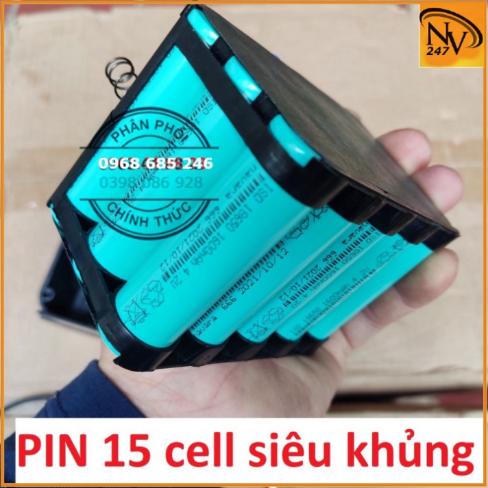 Pin 15 cell xanh lisen CHUYÊN DÙNG CHO MÁY MÀI GÓC, MÁY KHOAN ĐỤC BÊ TÔNG .