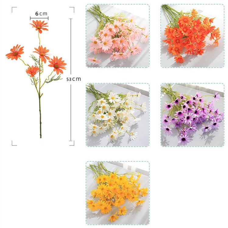 Set 5 Bông Cúc Giả Trang Trí Đa Dụng Nhiều Màu Tùy Chọn