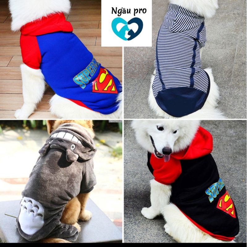 Áo cho chó lớn husky, golden, Alaska, Samoyed - Quần áo cho chó thú cưng in hình Siêu nhân SUPERMAN full size S đến 7XL