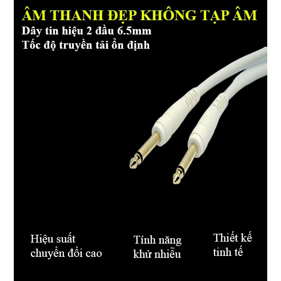 Dây tín hiệu 2 đầu 6 ly (6.5mm) JSJ 4111 dài 1.5m - 5m thân dây mềm mại và bền, truyền tải tín hiệu ổn định mượt mà