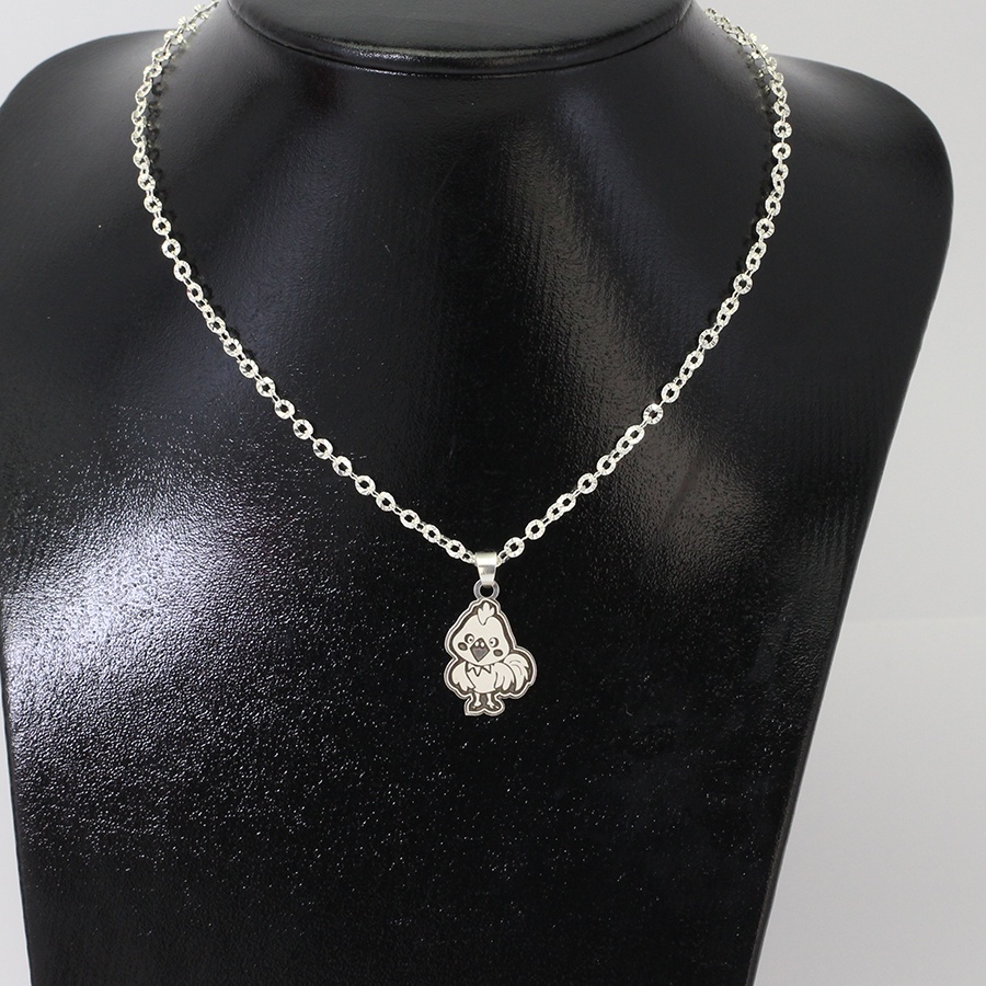 Dây chuyền bạc cho bé gái hình con gà khắc tên dễ thương DCT0068 - Trang Sức TNJ