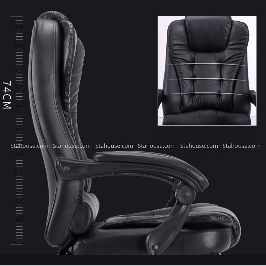 Ghế Giám Đốc Có Massage Bọc Da PU Ghế Văn Phòng Ghế Làm Việc Chân Xoay Có Gác Chân SH-MSA.01