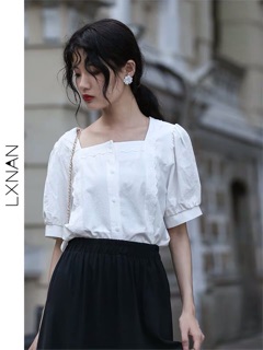 Áo cổ vuông viền ren ( có ảnh thật)