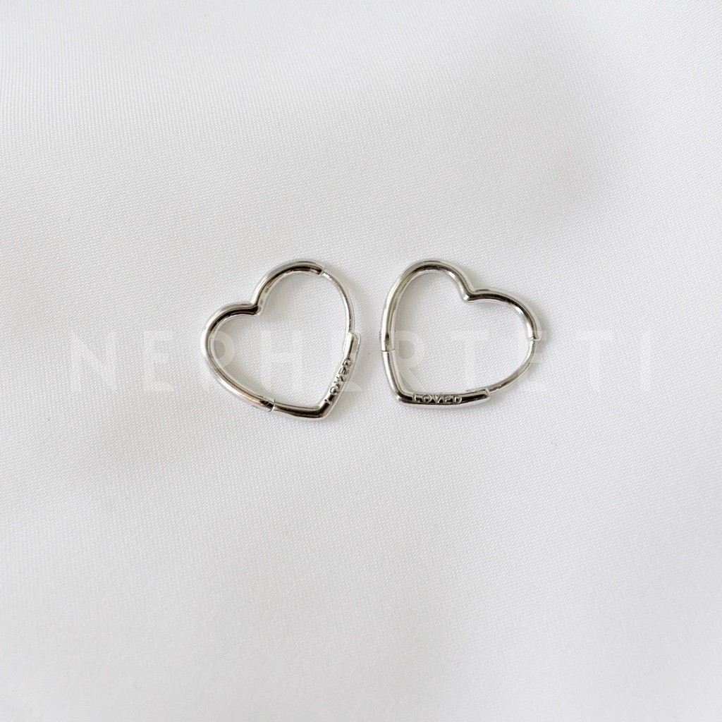 Khuyên tai bạc 925 - Khoen trái tim (giá 1 chiếc) - Nepherteti