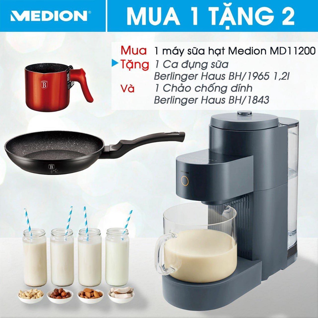 [Quà tặng] Ca đun sữa Berlinger Haus BH/1965 dung tích 1,2L chính hãng Đức
