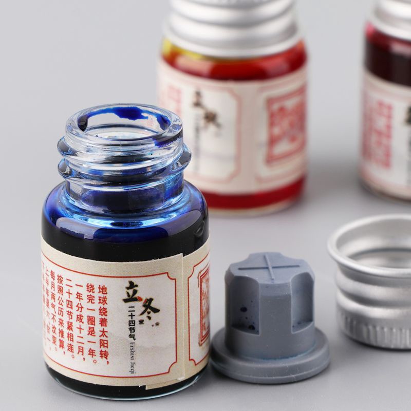 Hũ mực ánh vàng kim chấm văn phòng phẩm hỗ trợ viết bút máy/chữ thư pháp/vẽ Graffiti 5ml love