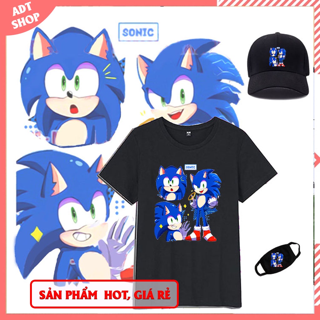 Combo Áo Mũ Sonic nhím xanh cho trẻ em đủ màu sắc đủ size áo độc đẹp giá rẻ