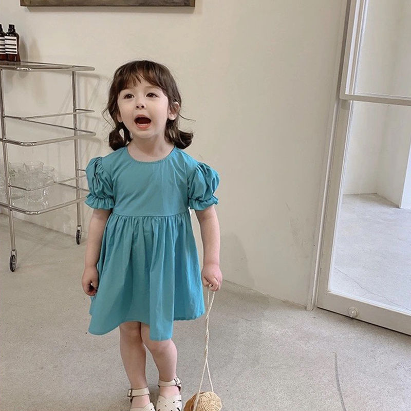 Đầm công chúa tay ngắn phong cách Hàn Quốc dễ thương thời trang mùa hè cho bé gái