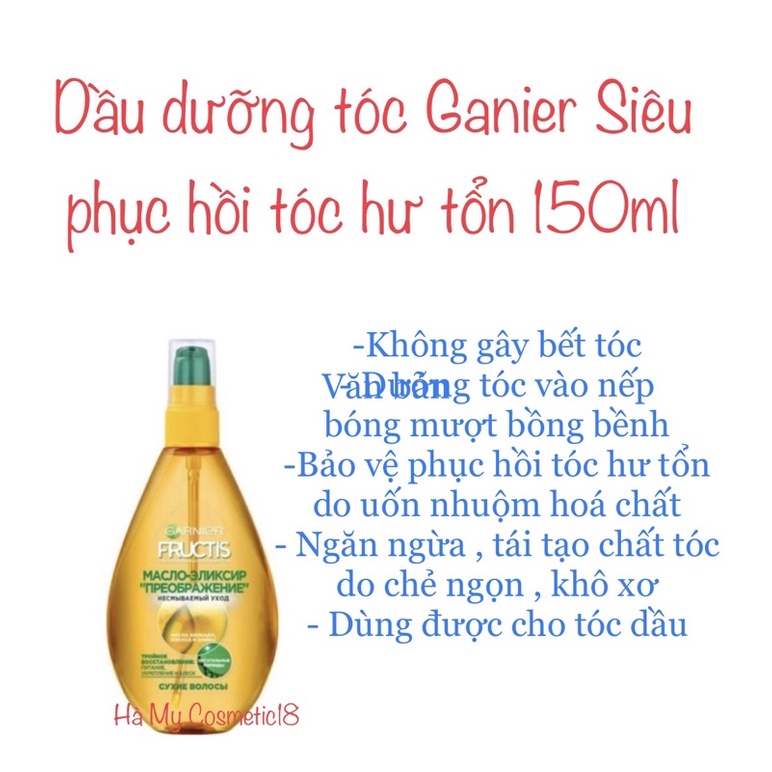 Dầu dưỡng tóc Ganier Siêu phục hồi tóc hư tổn 150ml
