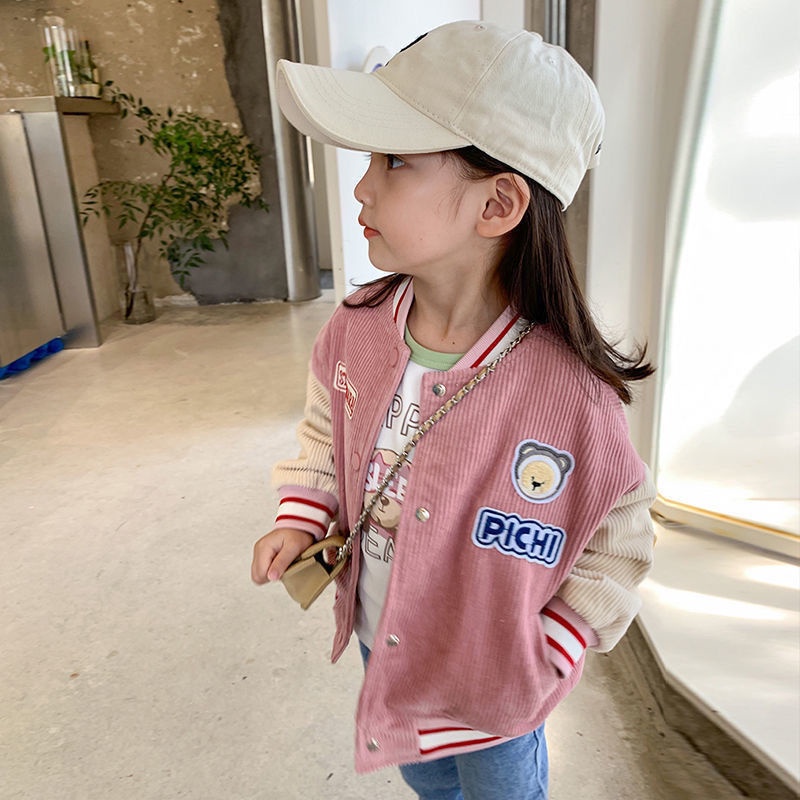 Áo khoác vải nhung phong cách thể thao Nhật Hàn năng động