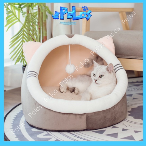 Ổ nệm cho mèo hình thú dễ thương chất liệu mềm mại có kèm đệm - PeLos