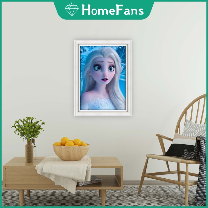 Tranh Đính Đá 5D Tự Làm Hình Công Chúa Hoạt Hình 30X40cm Trang Trí Nhà Cửa