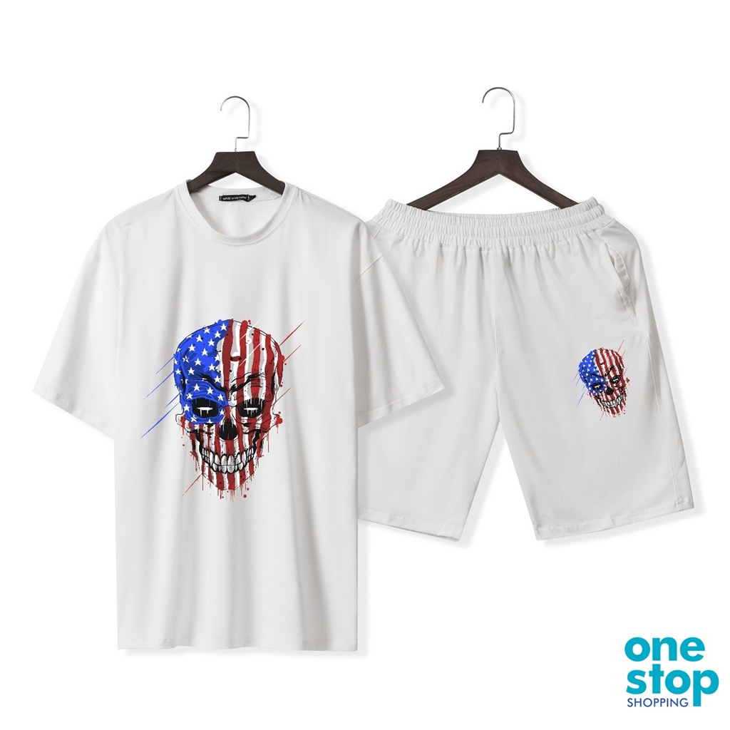 Sét đồ bộ unisex mặc nhà B02 nam nữ áo form rộng tay lỡ one shop