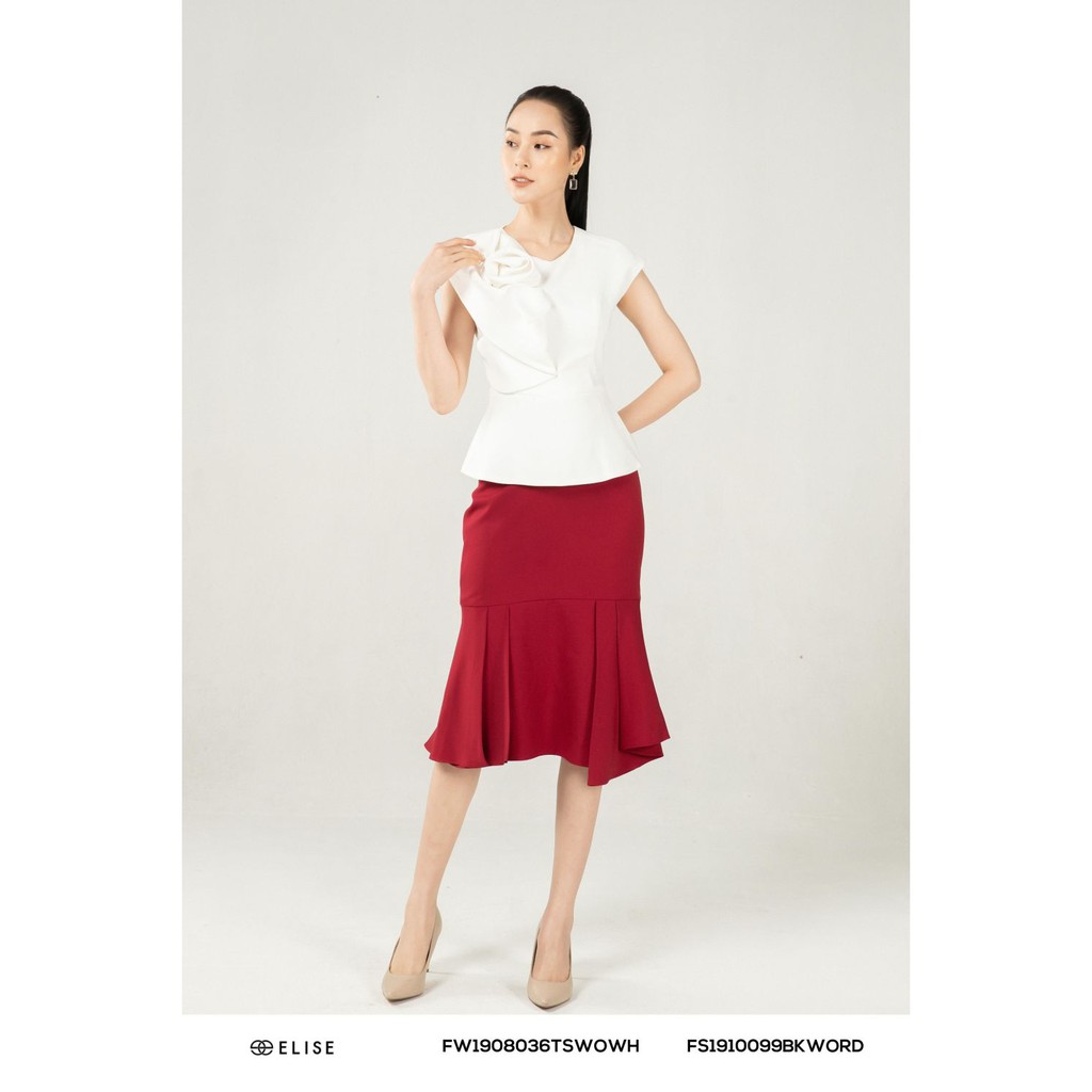 [Mã WABRLOW5 giảm 15% đơn 300K] Chân váy đỏ xếp ly thiết kế Elise | BigBuy360 - bigbuy360.vn