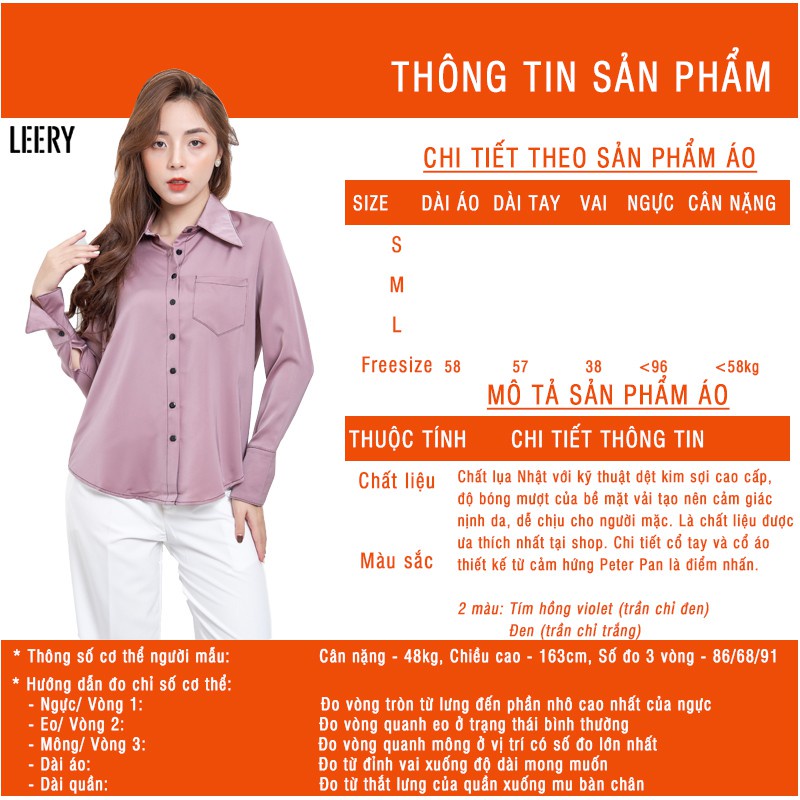 Sơ mi công sở dài tay nữ hãng thiết kế đẹp, áo sơ mi nữ chất đẹp chống nhăn SM-06 LEERY