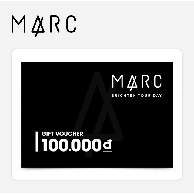 Phiếu quà tặng trị giá 100k áp dụng cho hệ thống cửa hàng thời trang Marc Fashion