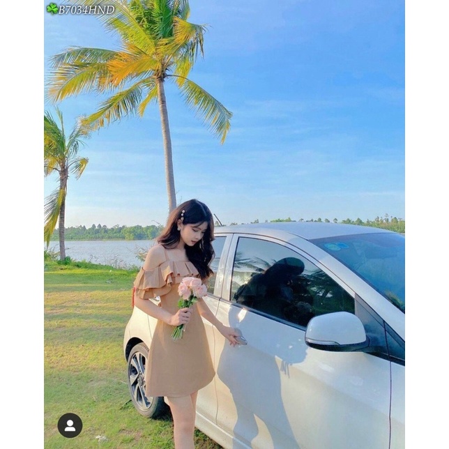 Đầm trễ vai nữ bánh  bèo bigsize Kim Ngân 50 kg đến 90 kg