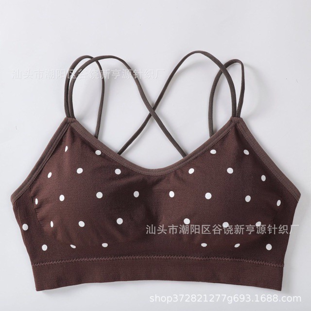 Áo Lót Nữ💖FreeShip💖 Áo bra dây chéo chấm bi Co Dãn 4 Cao Cấp - M1616