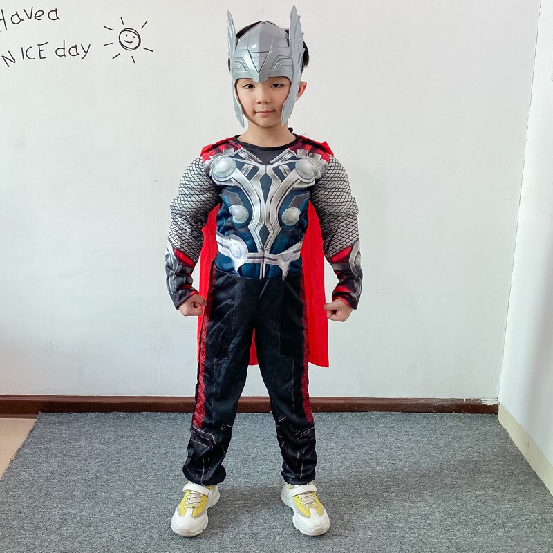 Bộ quần áo hóa trang Cosplay siêu nhân Người sắt Iron man Hulk Captain America Người nhện Venom cho bé trai