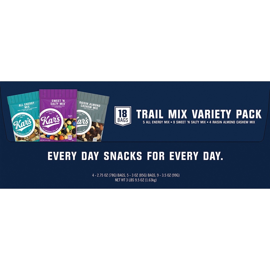 [LẺ 1 GÓI] Hạt Hỗn Hợp KARS Trail Mix - RAISIN ALMOND CASHEW MIX 78G - Màu Xám