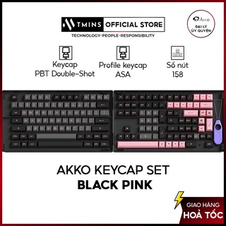 Set keycap AKKO Black Pink (PBT Double-Shot/ASA profile/158 nút)