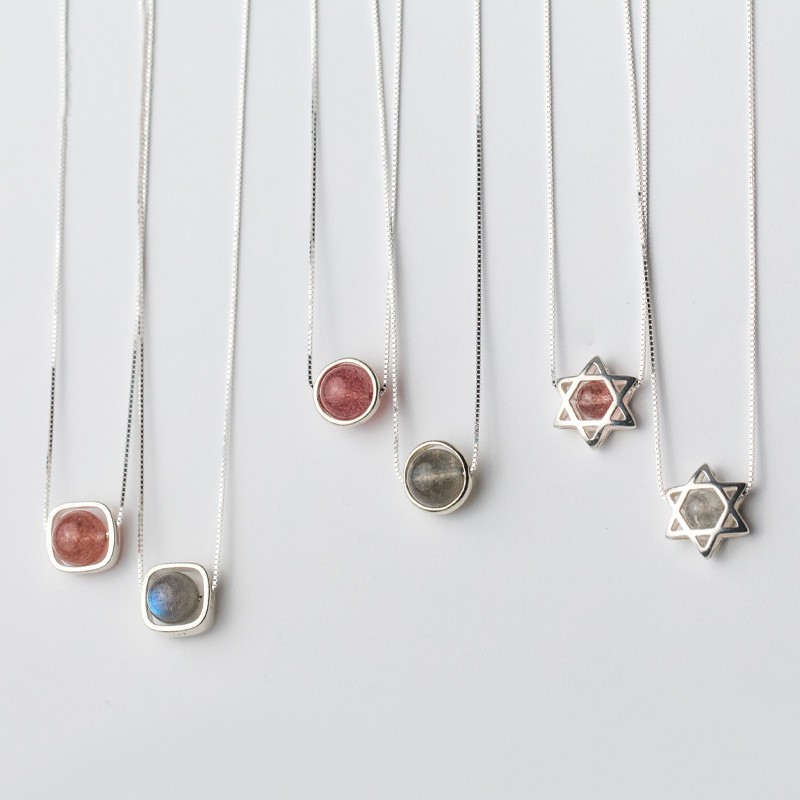 Dây chuyền bạc 925 đính đá phong thủy đơn giản mà sang trọng - Mã DCM004 DCM006 DCM007