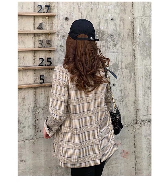 (Hàng Có Sẵn ) Áo Blazer kẻ mẫu mới 2020 (có ảnh chụp thật chất vải) | BigBuy360 - bigbuy360.vn