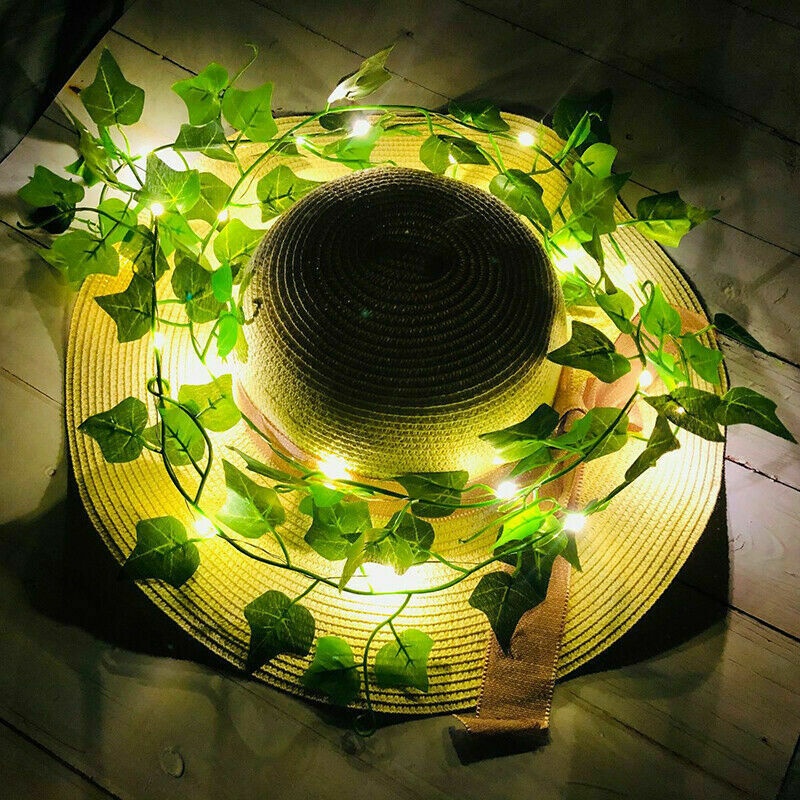 Dây Đèn Led 2m 20 Bóng Hình Lá Thường Xuân Trang Trí Tiệc