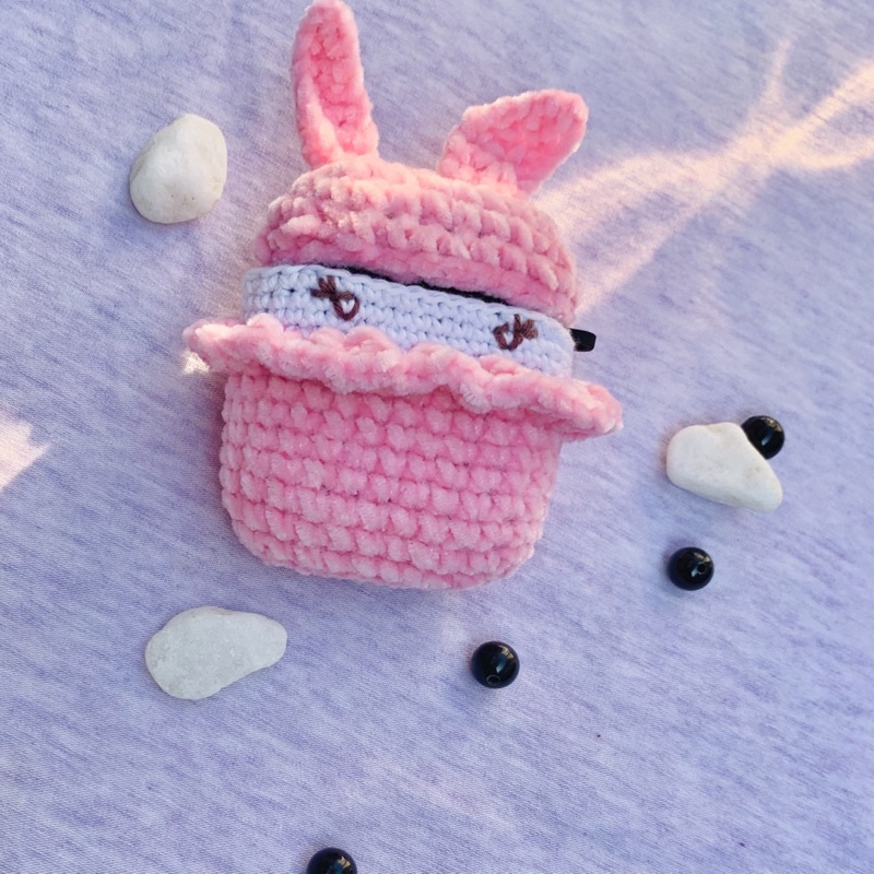 Case Airpod 1 2/ Pro bằng len - Case bảo vệ Airpod Rabbit Pink Cute Handmade (Ảnh Thật - Hàng có sẵn) GEN XYZ