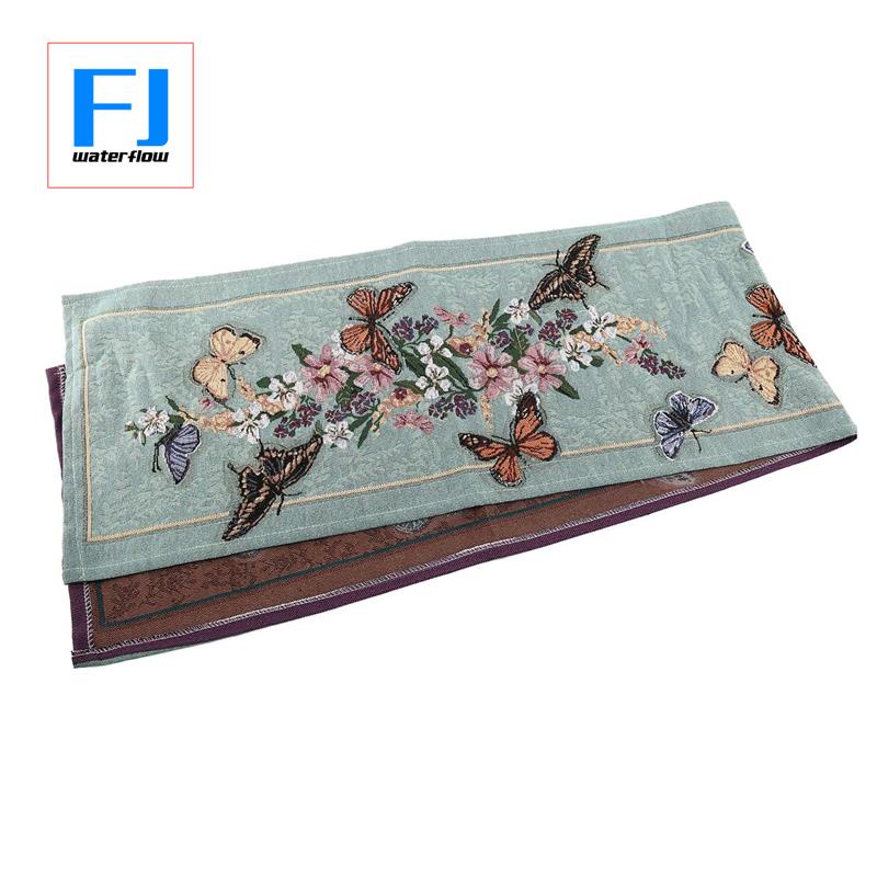 Khăn Trải Bàn Trang Trí Họa Tiết Hoa Bướm Phong Cách Cổ Điển Kích Thước 33X180cm