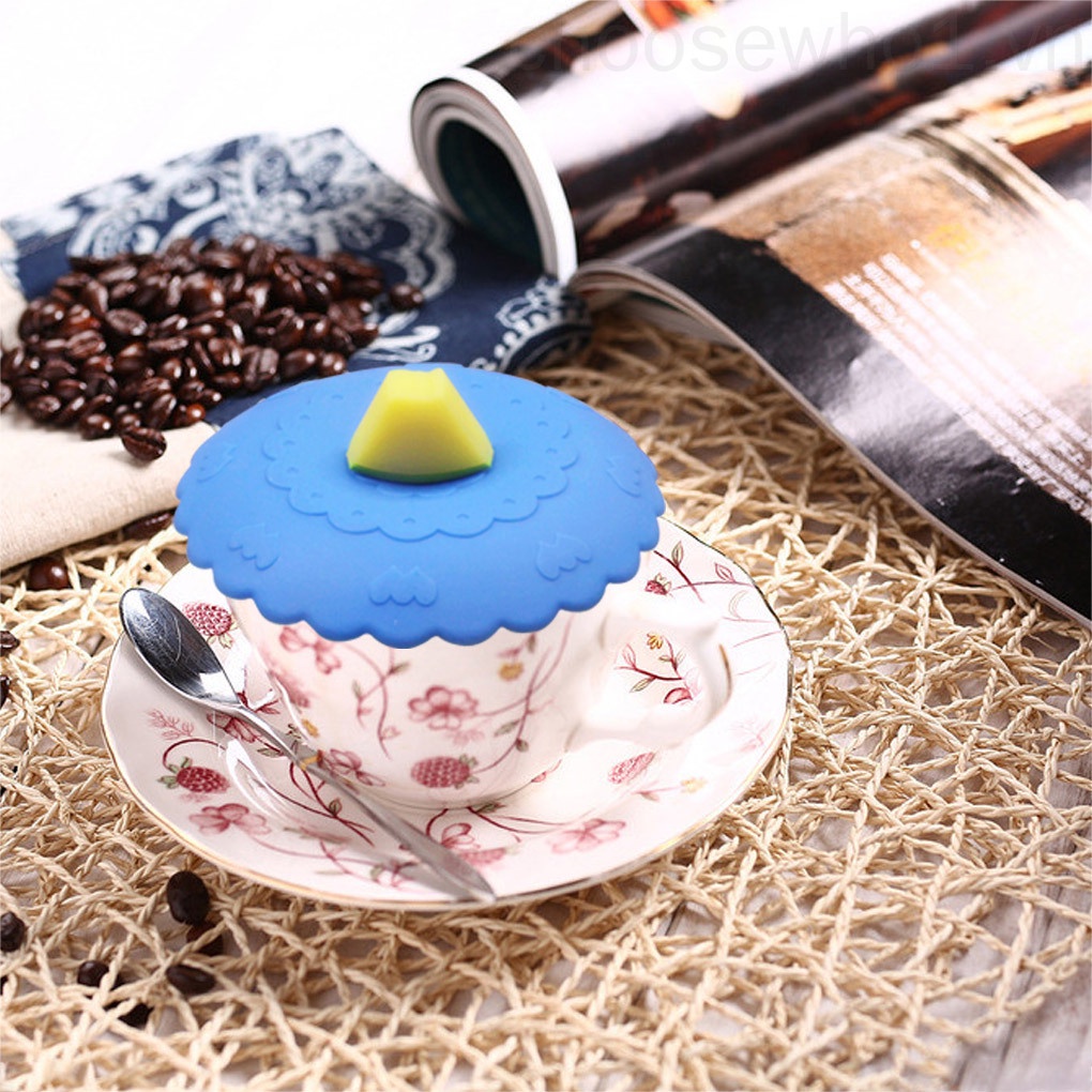 Nắp Đậy Cốc Nước Bằng Silicon Chống Bụi Chống Rò Rỉ Có Thể Tái Sử Dụng In Họa Tiết Hoạt Hình Dễ Thương Choosewho1