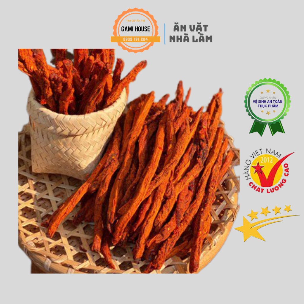  Khô Bò Que Hồng Ngự Nhà Làm Loại 1 Hũ 300g và Hũ 500g - Đồ Ăn Vặt Nhà Làm