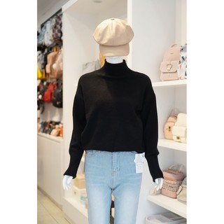 Áo Len Mịn Cổ Cao 847 đen