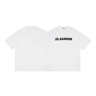 Jil sander áo thun cotton in chữ thời trang sành điệu unisex