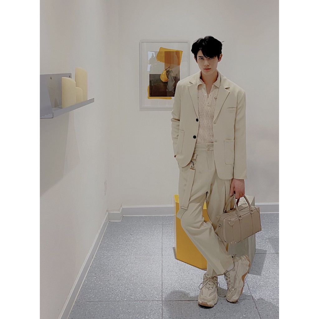 BLANKESPACE Áo Vest Kèm Phụ Kiện Tháo Rời Elio Vest Vải Cotton Sợi Chéo Đứng Form Thời Trang Nam Nữ Unisex