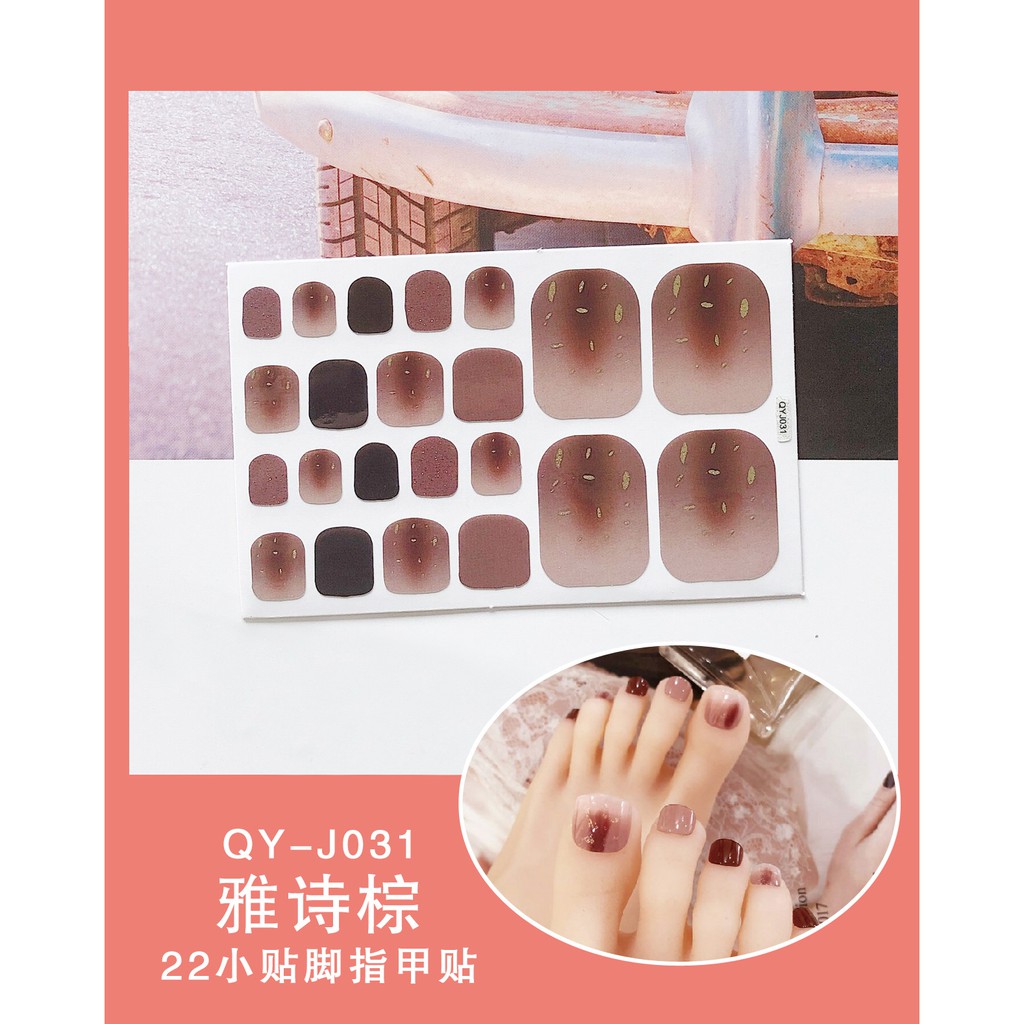 40 mẫu miếng dán móng chân nail nhũ đính đá N05 Mix mẫu