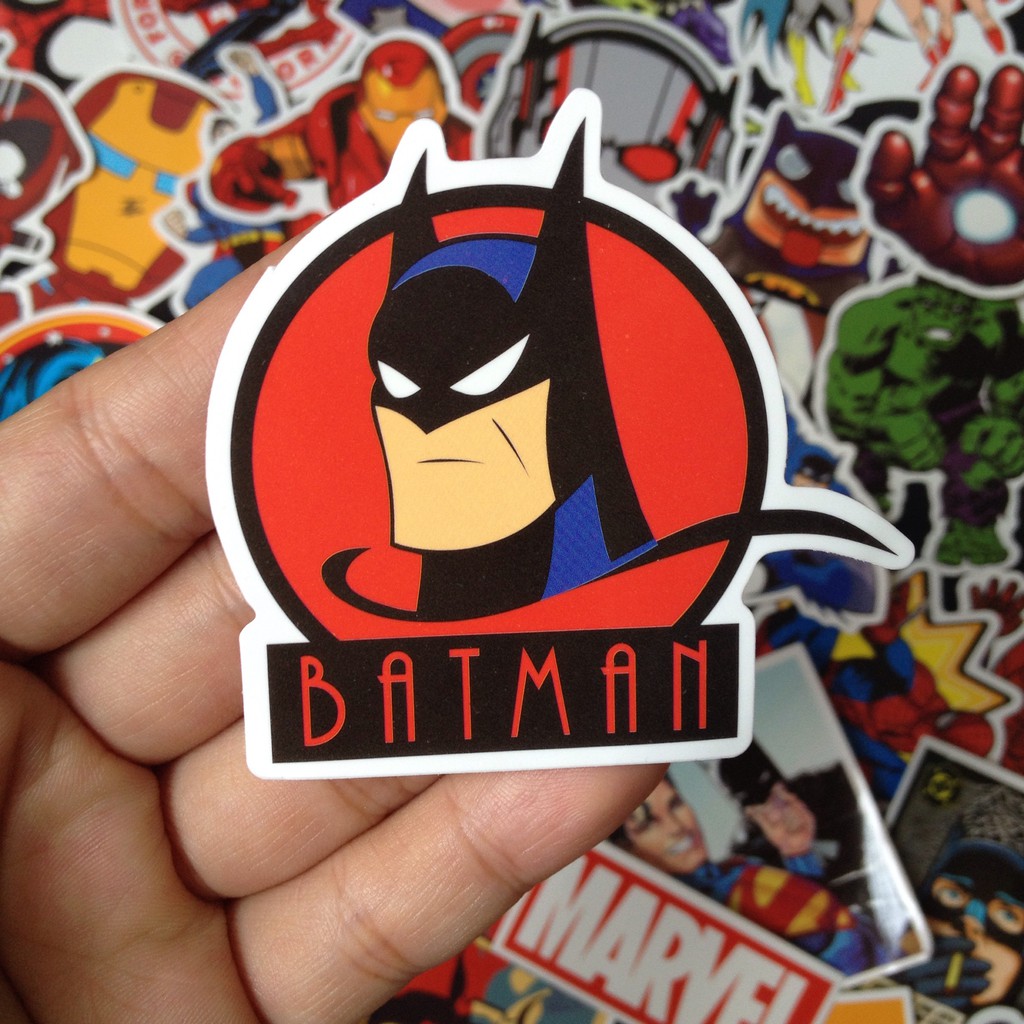 Bộ Sticker dán cao cấp chủ đề MARVEL-DC SIÊU ANH HÙNG - Dùng dán Xe, dán mũ bảo hiểm, dán Laptop, dán Vali...