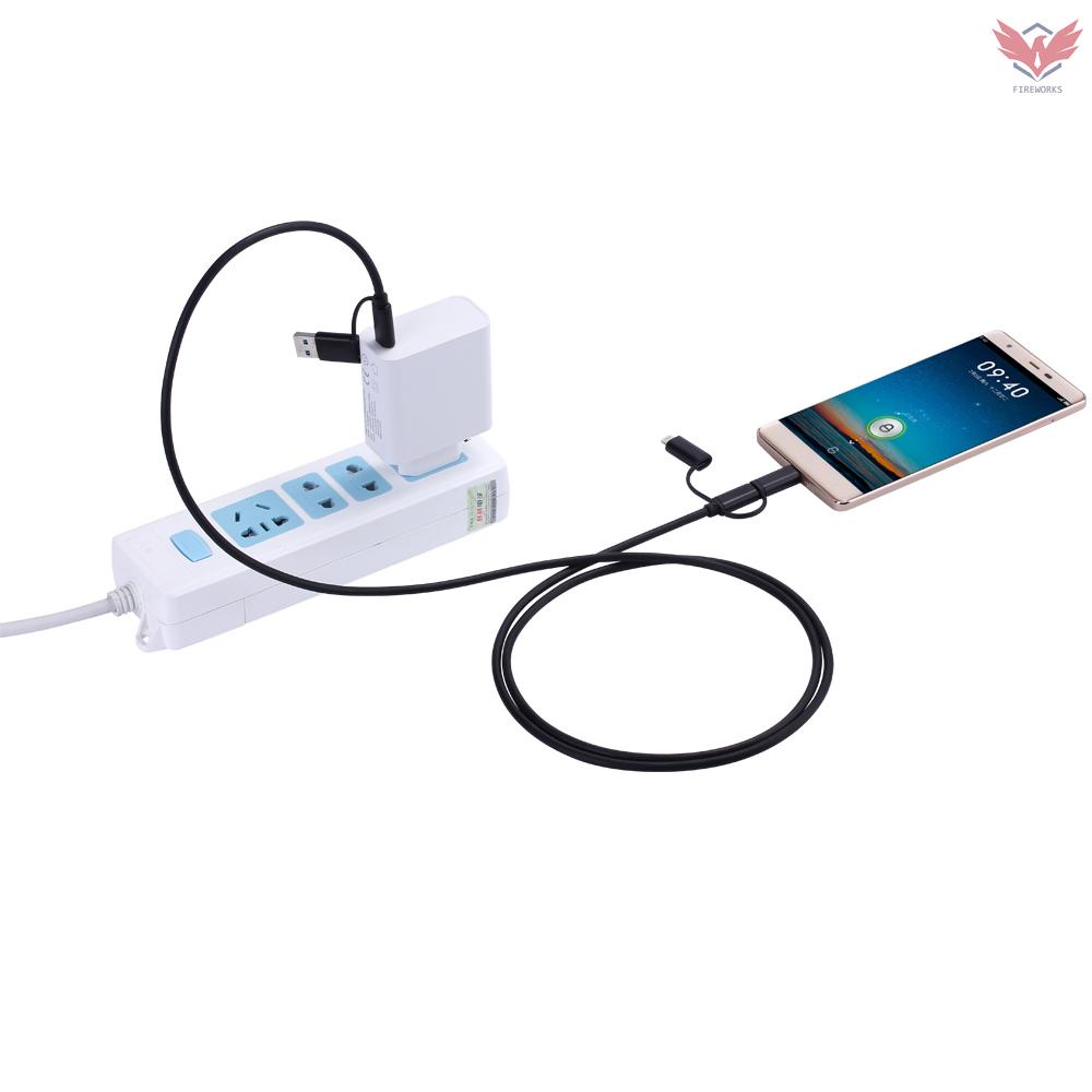 Dây Cáp Sạc Kkmoon 5 Trong 1 Cổng Micro Usb Type C Cho Iphone X 8 7 6s 6 Samsung S8 Note 8 Galaxy S8