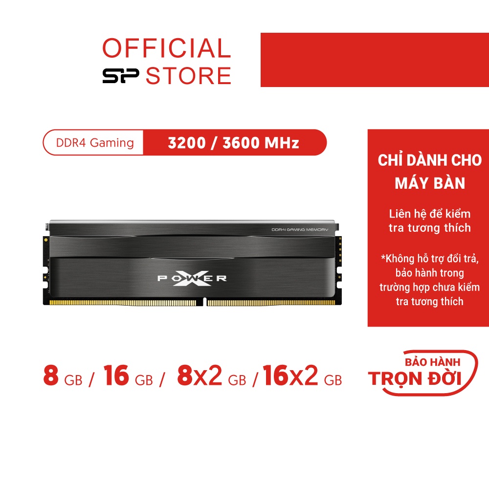 Ram máy tính ram tản nhiệt DDR4 Gaming XPOWER Zenith Silicon Power 8GB/16GB/32GB 3200/3600Mhz Ram PC