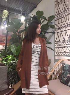 cardigan len ảnh thật 100% 