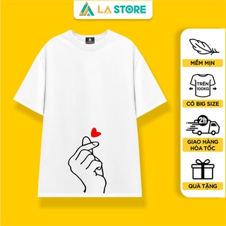 Áo Thun Trắng Nam Nữ Bắn Tim Dễ Thương | LẠ STORE