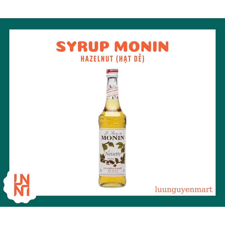 Siro/ Syrup Monin Hazelnut (Hạt Dẻ) 700ml