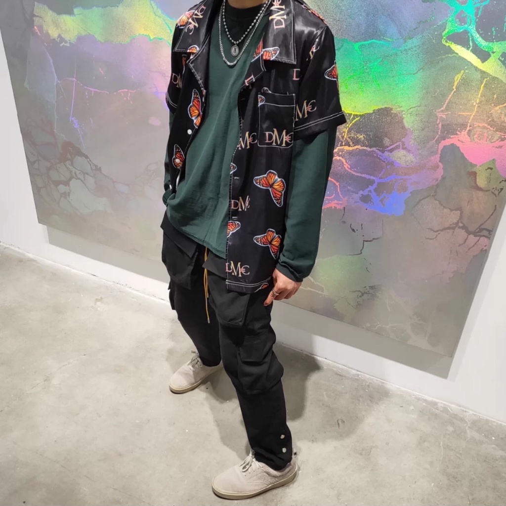 Quần Cargo - Rhude - Pant kaki túi hộp cúc bấm black dây vàng