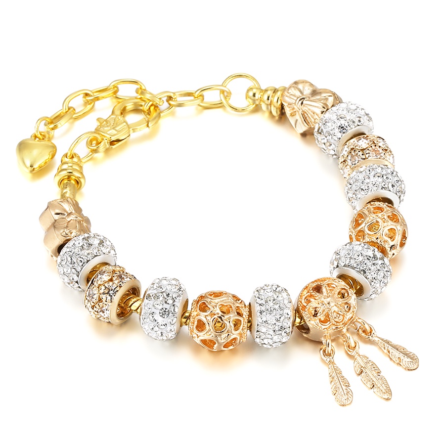 Vòng Đeo Tay Mặt Dream Catcher Màu Vàng Cho Nữ